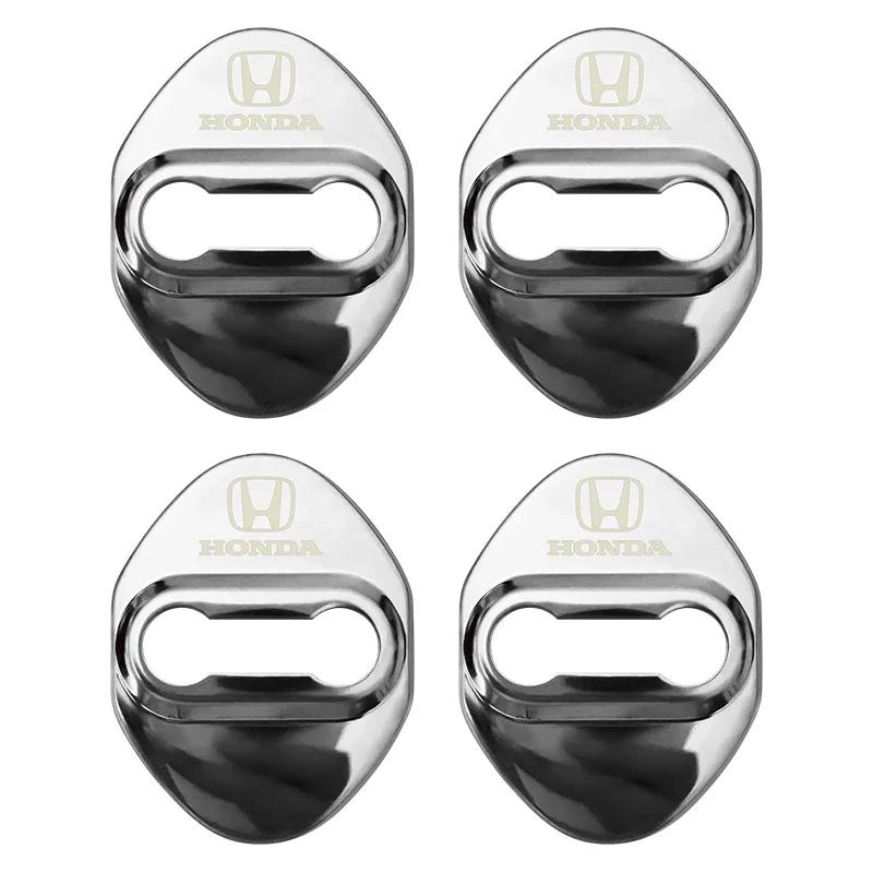 4PCS Car Door Lock Cover Stainless Steel Protection Accessories for Honda CR-V STEPWGN Civic Accord City Envix ODYSSEY VEZEL Fit