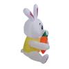 59.8in Inflatable Happy Easter Bunny Decoration Inflatable Rabbit Sitting Holding Carrot with LED