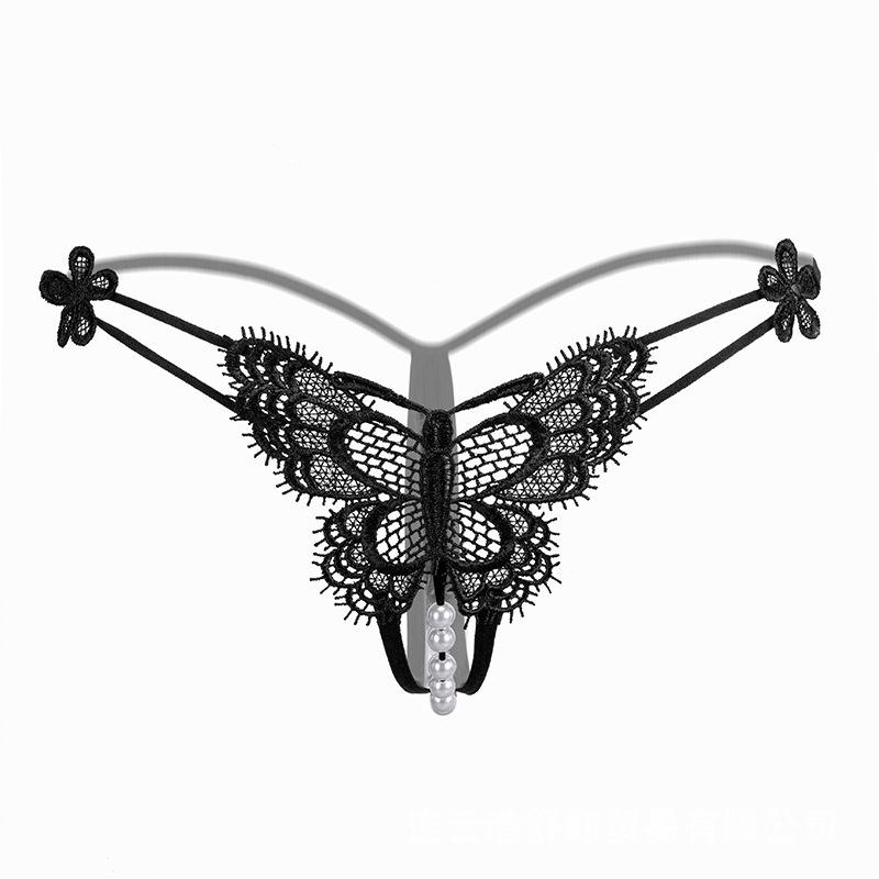 Erotic Underwear, Sexy Lace, Women's Erotic Underwear, Butterfly Section Open T-pants, Thong.