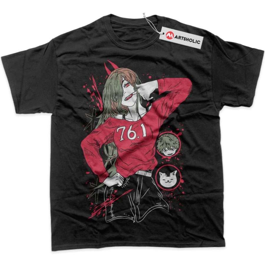 Chainsaw Men Devil Power Makima Graphic Print Tshirts Japan Anime Manga Peripherals Tee Men Women Loose Cotton Oversized Tops