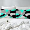 Round Geometric Bedding Set Green Gray Black Abstract Art Bedspread Comfortable Three-Piece Set