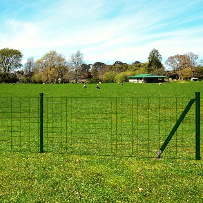 VidaXL Jeu de Clôture avec des Piquets de Sol Jardin 10 x 1 m Acier Vert 142382