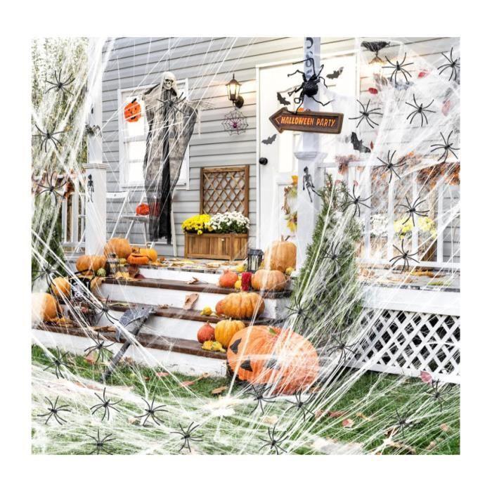 Halloween Spider Web Decoration, 60g Spider Webs with 10 Fake Spiders for Halloween Decoration Prop for Hallowee