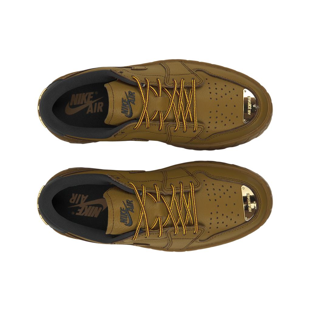 Adidași Femei Air Jordan 1 Low Brooklyn Wheat Maro Echipă-Roșu Auriu-Metalizat HF3184-700