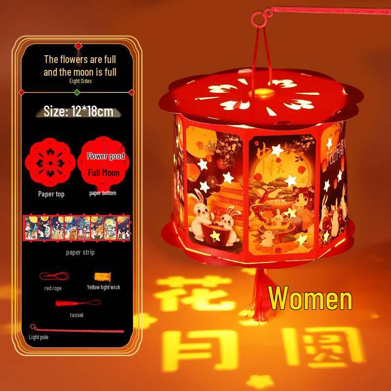 DIY Mid-Autumn Festival Ferris Wheel Rotating Lantern for Kids - Handmade Chinese Flower Lantern Kit