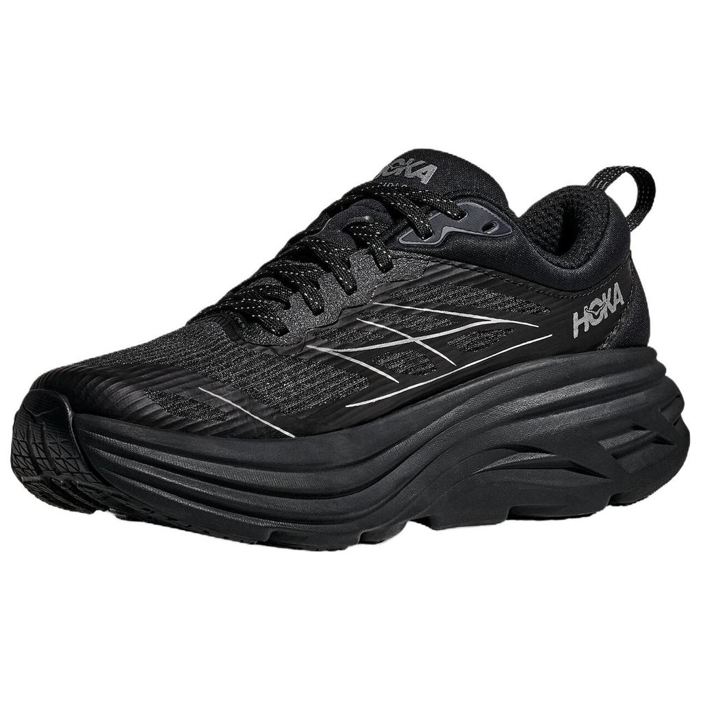 HOKA One One Bondi 8 Textile, Synthetic Leather Slip Resistant, Abrasion Resistant, Breathable, Rebound Running Shoes 1155391-BKSV