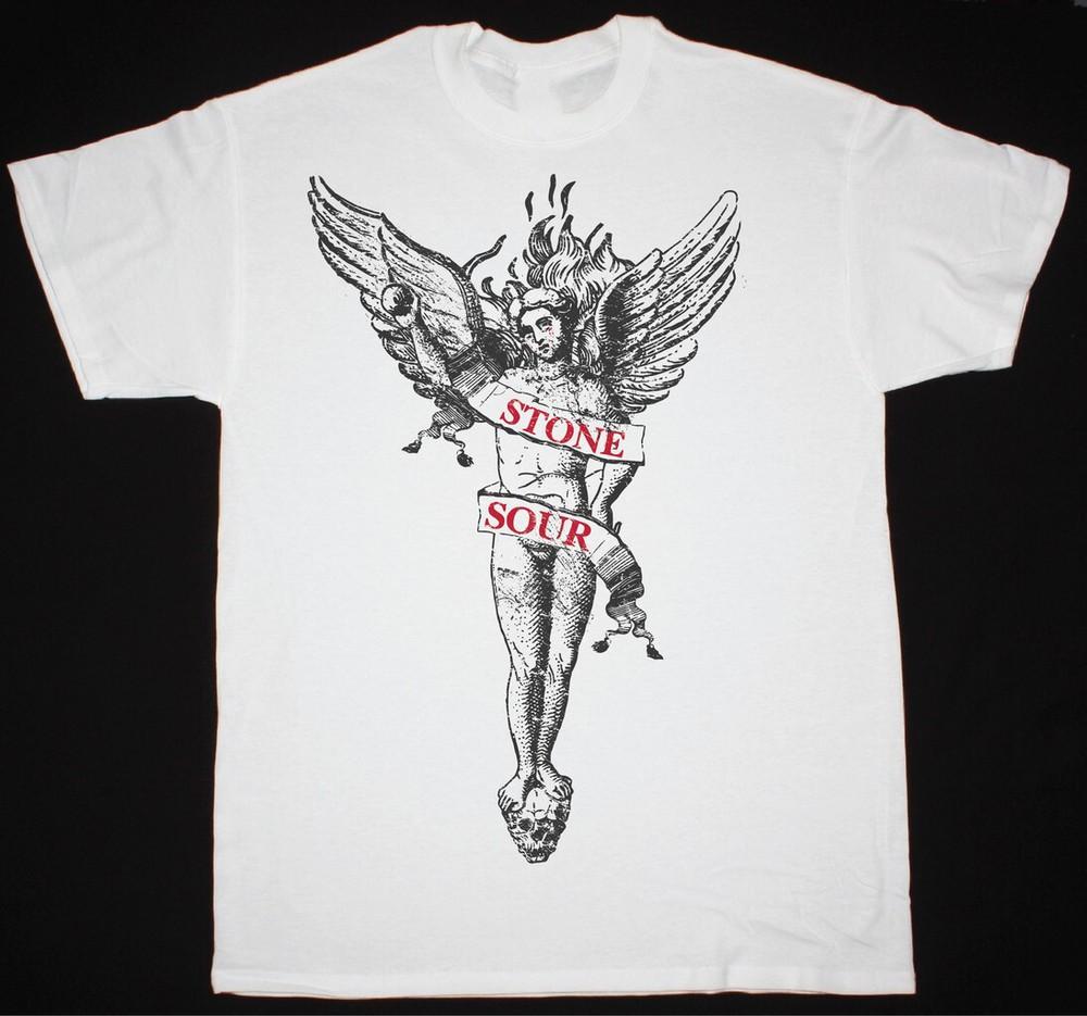 Vtg STONE SOUR BLOODY TEARS ANGEL Cotton White Full Size Unisex Shirt Unisex T-Shirt S