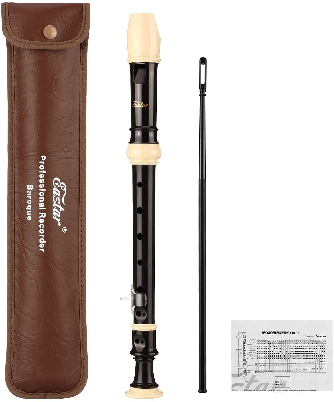 

Eastar Soprano Recorder, ABS Resin, Baroque Style, C Key, Includes Finger Hook, Cleaning Stick, Recorder Cream, Fingering Chart, and Cloth Case