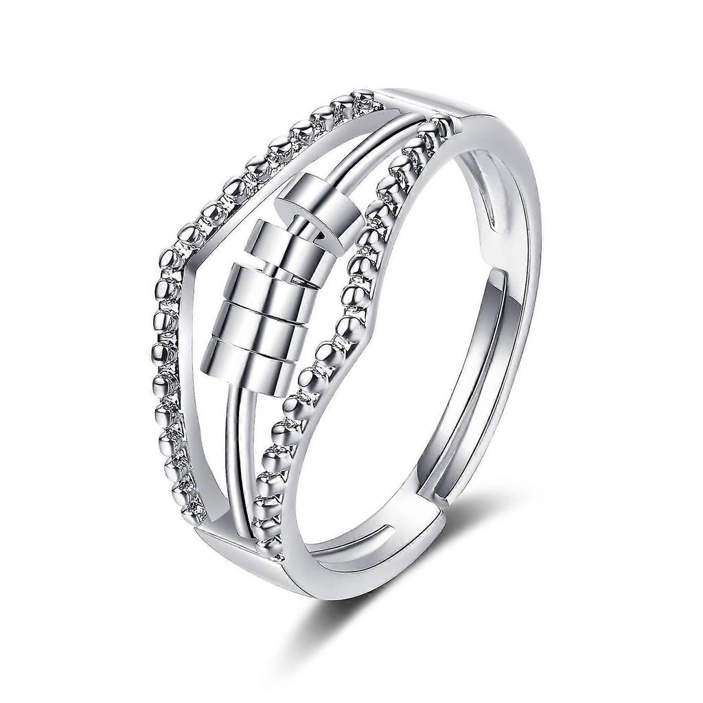 Anxiety Stress Relief Ring Seven Beads Open Ring Jewelry Gift Mood Rings