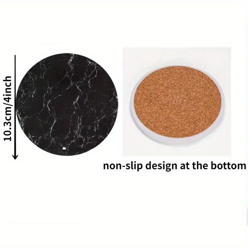 2 KS Náhodné keramické absorpční podložky s mramorovou texturou s korkovou podložkou, barové podložky pod nápoje s protiskluzovým designem na spodní straně