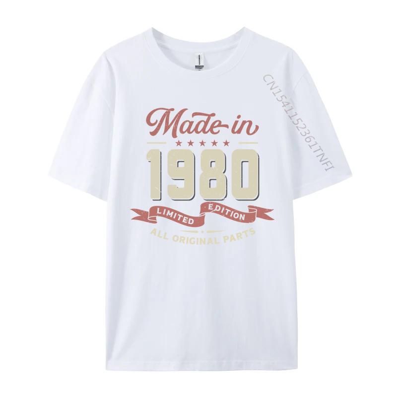 Unisexs T Shirt 43th Birthday Born 1980 Made Tshirts Fall Tops Shirts For Unisex Fashion Normal Tshirt Free Shipping