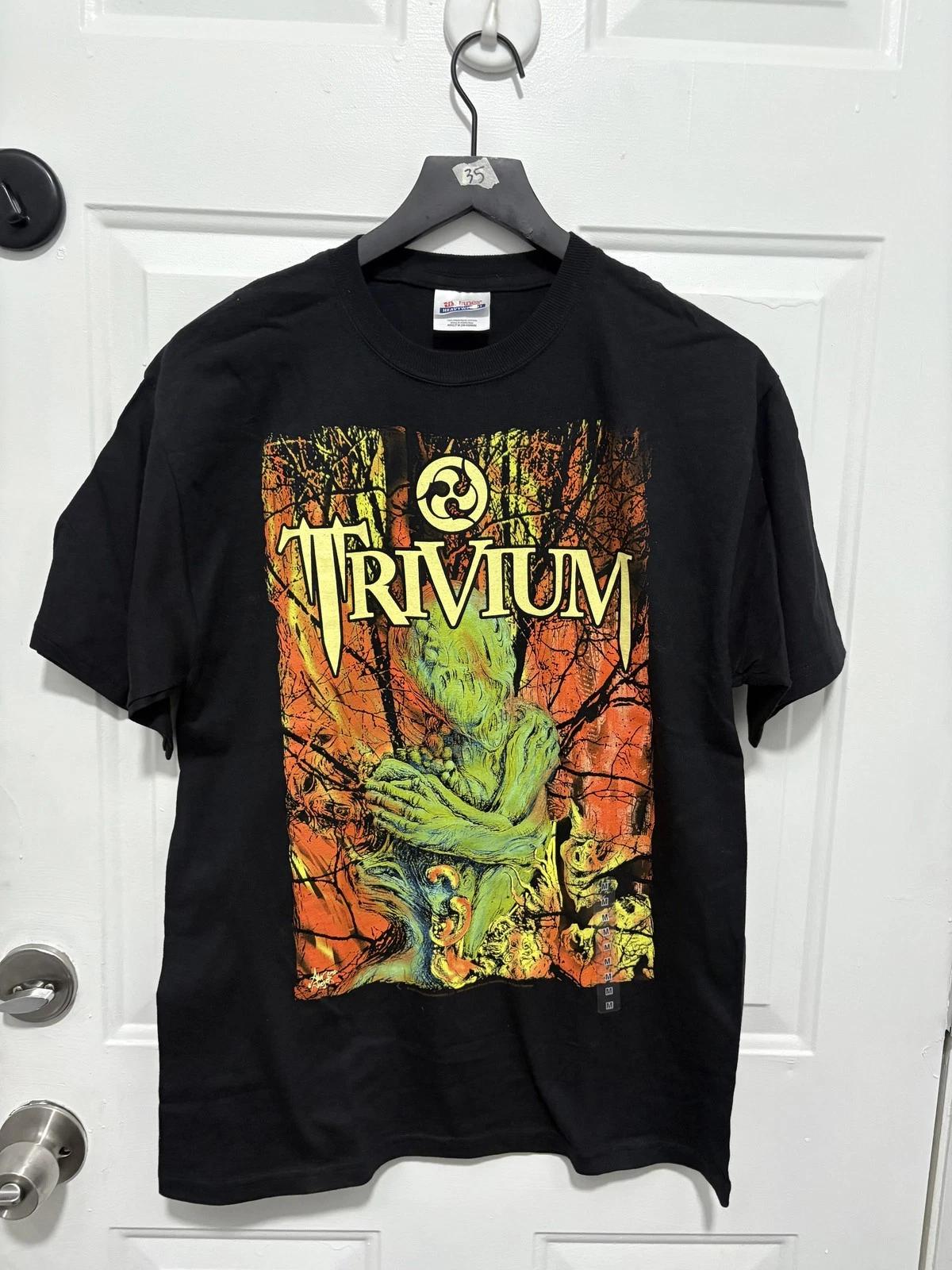 Trivium Shirt Mens Medium Black Graphic Metal Band Tee 2008 Hanes Heavyweight 3XL