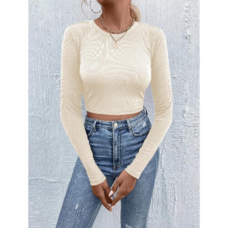 

Новый пуловер с круглым вырезом, повседневный и удобный, приталенный, с длинными рукавами, контрастный топ-футболка XL