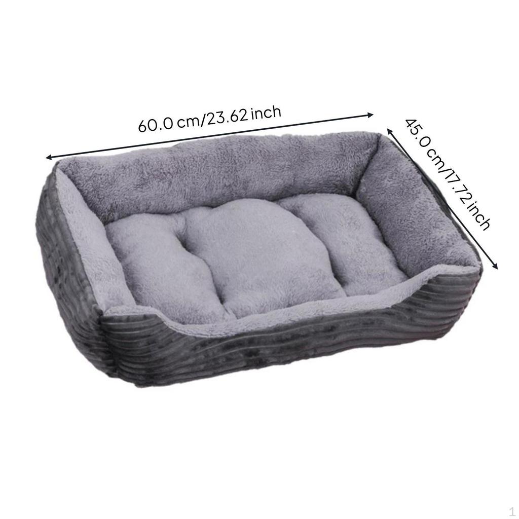 Dog Bed Mat, Warm Plush Crate Pad, Small & Cat, All Seasons Comfort Yellow 60x45cm
