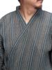 CLUB Sakazen Plus Size Shijira Weave Top and Bottom Jinbei Black X1 To B&T (B&T Club) Men's Yarn-Dyed Set, Loungewear, / (equivalent 3L-4L)
