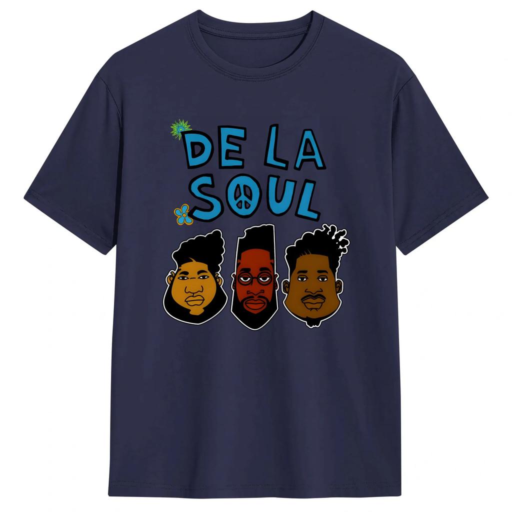 Hip Hop De La Soul Unisex T Shirts Vintage Tees Short Sleeve Round Neck TShirt 100 Cotton Classic Clothing
