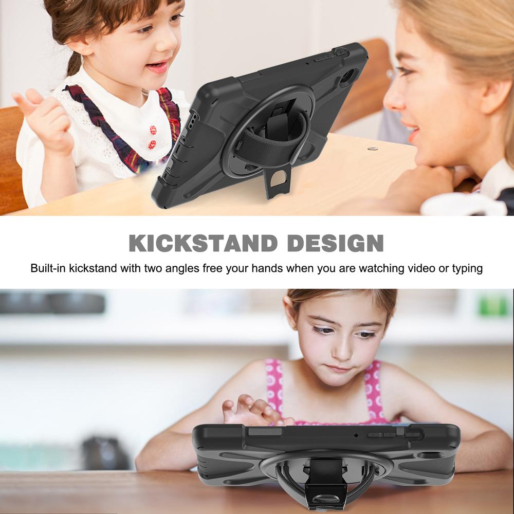 Tablet Cases for 8.7'' Samsung Galaxy Tab A7 Lite Case T225/T220/T227 Cover Rotate Hand Strap PC+Silicone Stand Shell