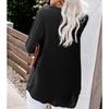 Women's Fashion Solid Color Long Sleeve Blouse Loose Shirt