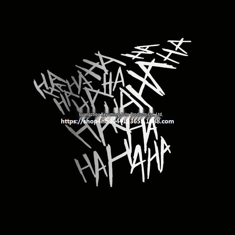 Hahaha Reflective Car & Motorcycle Window Sticker - English Helmet Decal