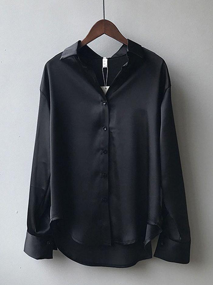 Blusas Mujer Bílá košile Módní košile se zapínáním na knoflíky Vintage halenka Ženy Bílá Dáma Dlouhé Rukávy Dámské Volné Streetwear Košile Designové topy