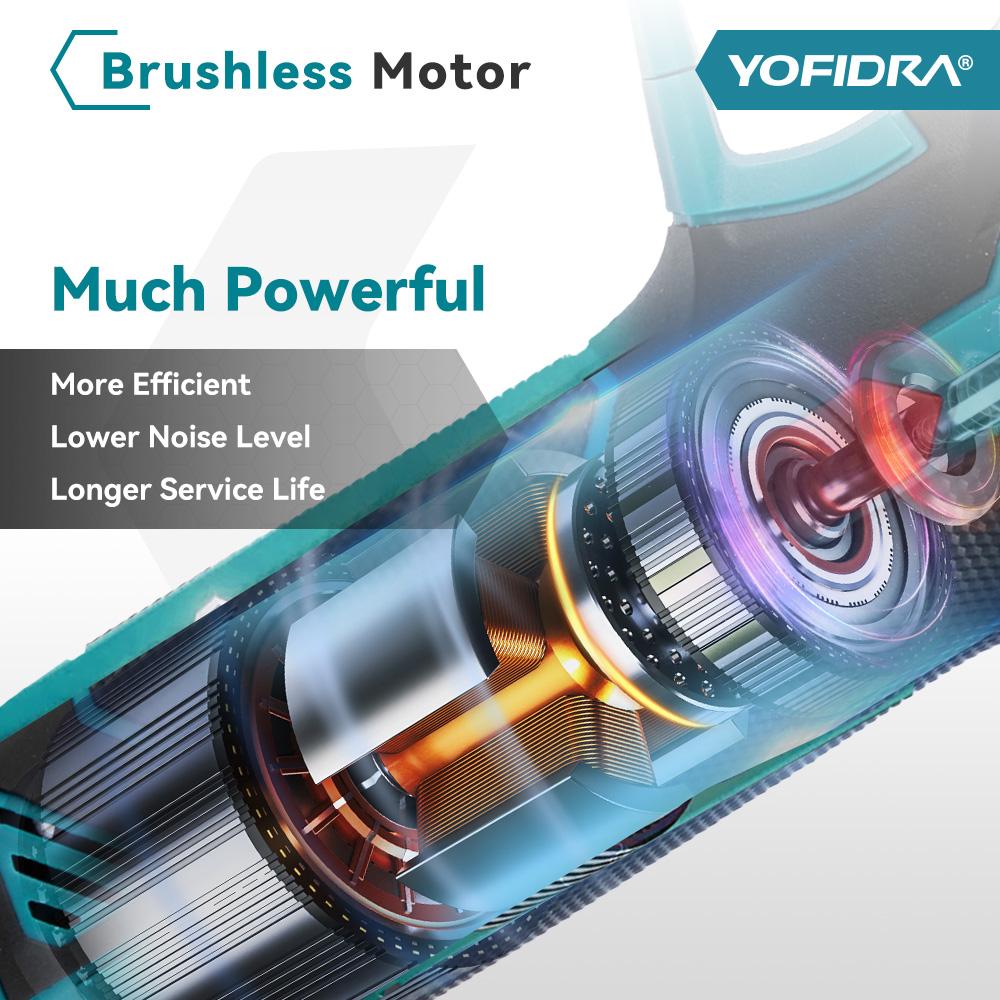 YOFIDRA 38mm Brushless Electric Pruning Shears High Power  2 Gears Pruner Garden Tree Branch Cutter Scissors Tool For Makita 18V-21V Battery