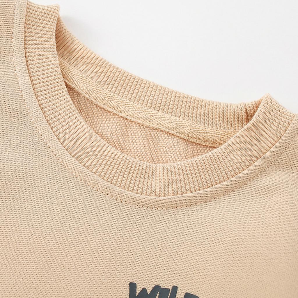 Boys' Long Sleeve Neck Sweatshirt with Animal Print for Fall Winter