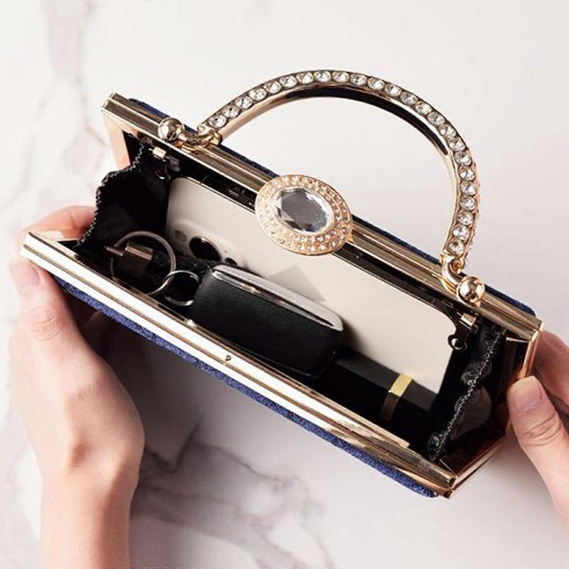 Elegant Evening Clutch Bag Shoulder Purse Crossbody Bags With Rhinestones Embellishments For Prom Parties And Weddings  Red