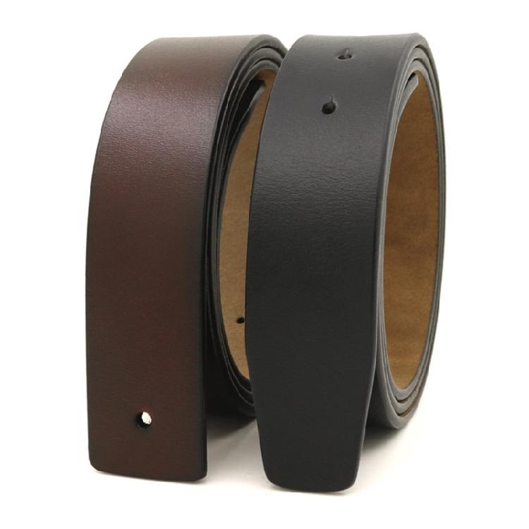 Modern No Closure Leather Belt Men Belt Buckleless Even Punch Hole All Day Comfortable Waistband for Formal Casual