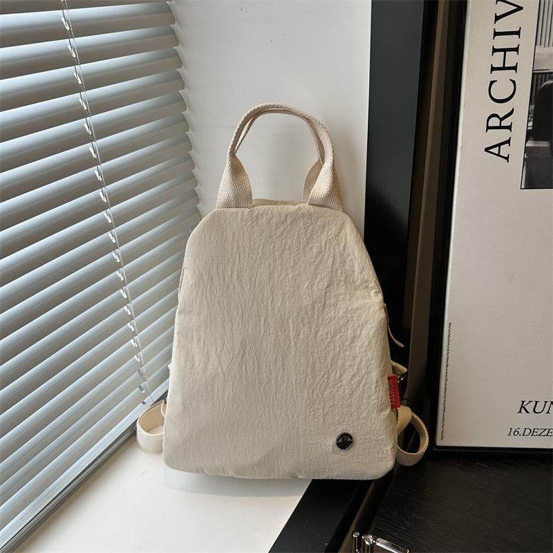 

Однотонная наплечная сумка-мессенджер, повседневная, новый модный дизайн, легкая тканевая сумка, универсальный многофункциональный портативный рюкзак бежевый