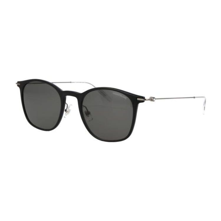 Montblanc Personalized Design Irregular Shape Sunglasses Unisex sunglasses Black MB0098S010 Black,53