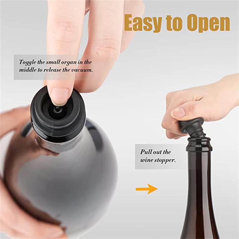 Wine Stoppers for Wine Saver Vacuum Pump Preserver Grade Rubber Wine Stopper Keep Your Wine Fresh Bottle Cap Sealer for Home
