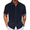 Men's Summer Sexy Hollow Shirt Summer Casual Short-sleeved Lapel Shirt