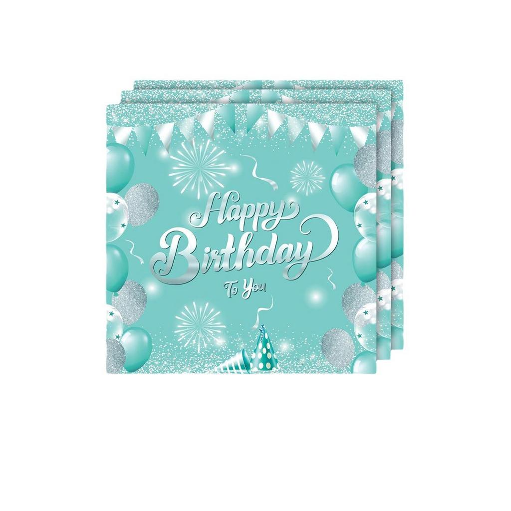 Tiffany Blue Birthday Party Decorations: Paper Plates, Flags, and Napkins
