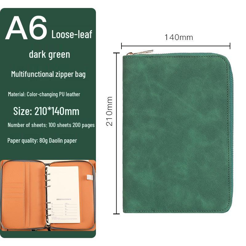 Custom Business Notebook with Zipper Bag - Multifunctional A6/B5 Notepad & Manager Folder