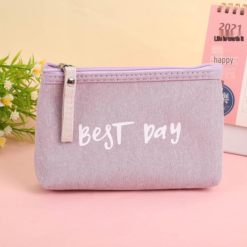 Korean Style Girly Coin Purse & Makeup Bag with Zipper