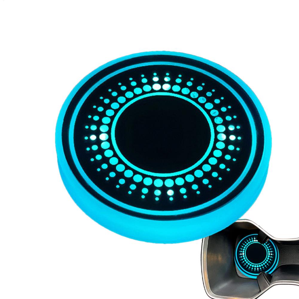 Car Cup Holder Mat USB Car Cup Coaster with LED Light Intelligent Sensor Vehicle Cup Holder Insert Coaster with Colors Changing