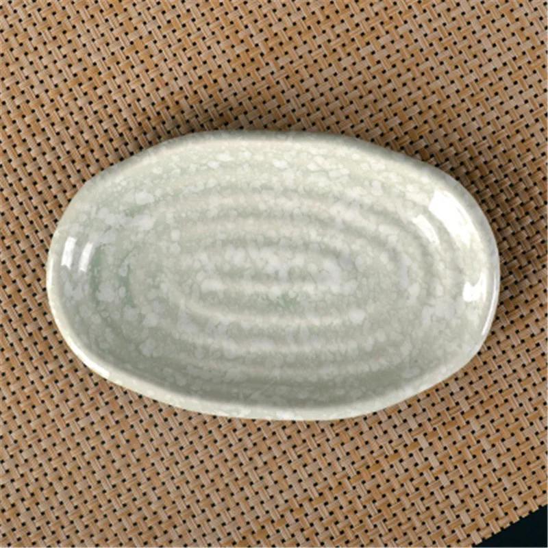 Oval Sushi Dish Japanese Ceramic Bone Plate Dinner Dishes Snack Ceramic Dinner Plates Dish Set Serving Dish Restaurant Supplies