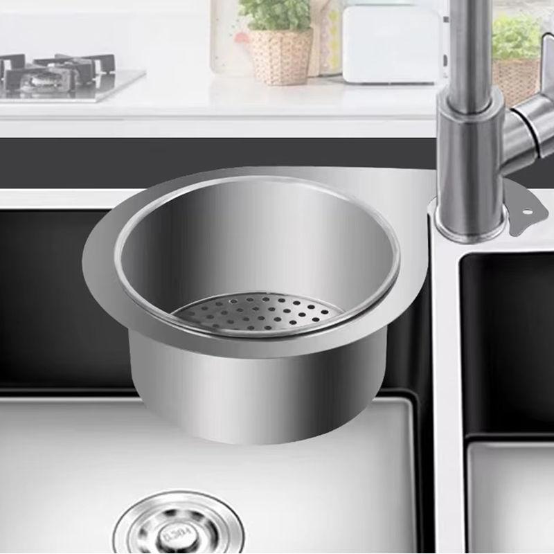 1 Stück Spüle aus Edelstahl Abnehmbarer Siebkorb Küchenabtropfkorb Filter Haushalt Gemüse Nass Trocken Hängendes Abtropfgestell