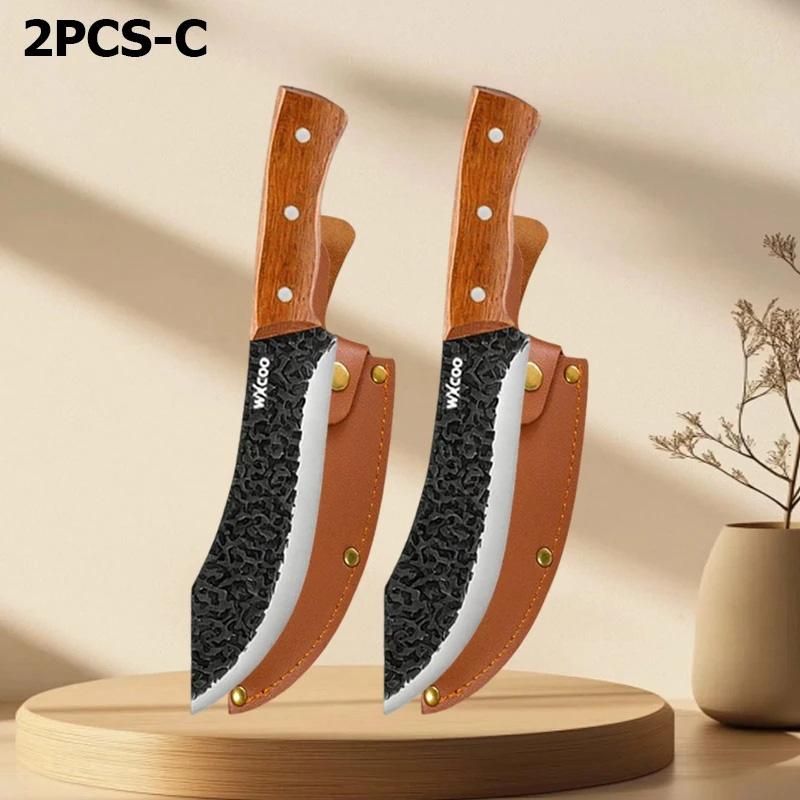 WXCOO Stainless Steel Chef Boning Knife with Sheath Hand Forged Butcher Knife Kitchen Fish Filleting Knife Rust Resistant Handle