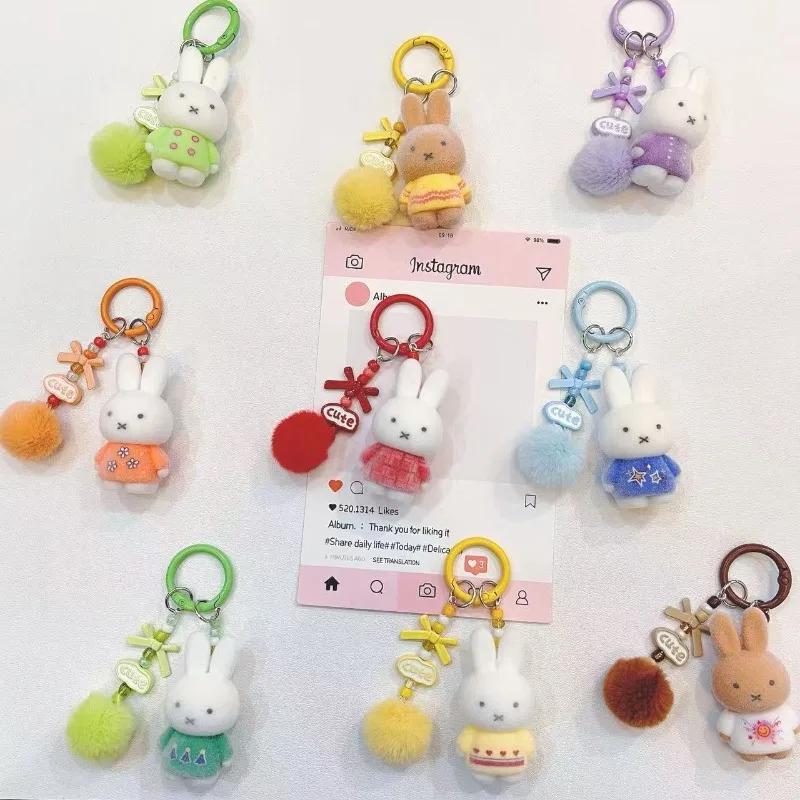 Miffy Cute Creative Fashion Plush Keychain Portable Decorative Rabbit Pendant Anime Bag Kawaii Suitable for Men and Women Gifts