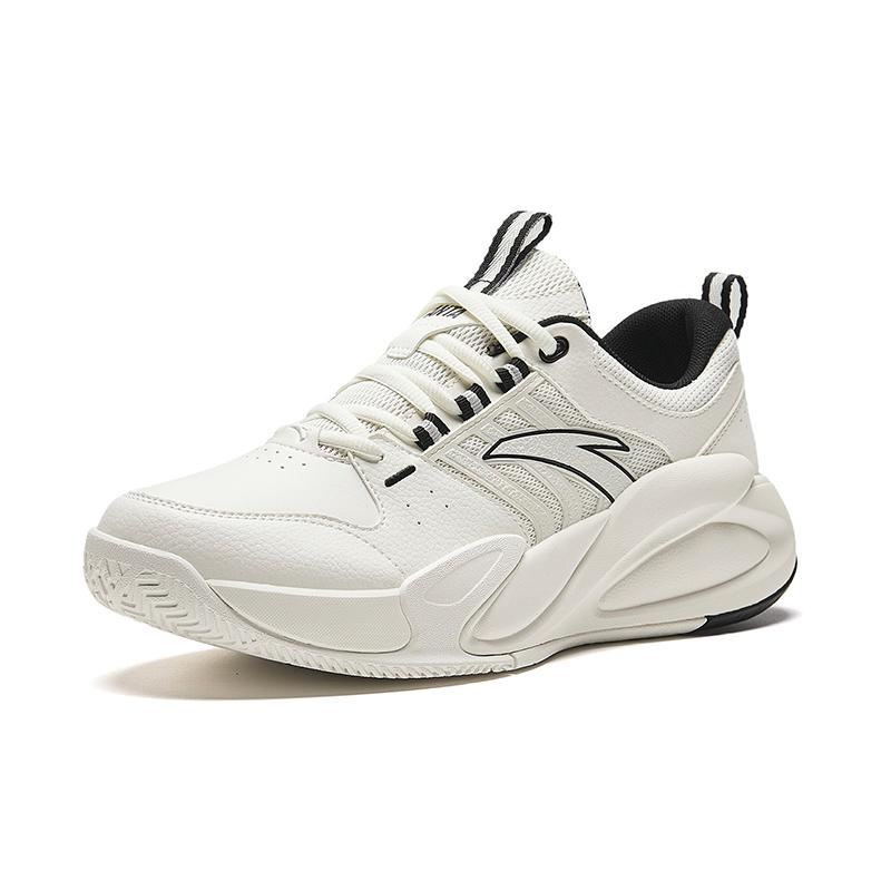 Anta Versatile Comfortable Simple Shock Absorbing Non-Slip Wear-Resistant Low-Top Casual Shoes Men Shoes White Black 912418894-3