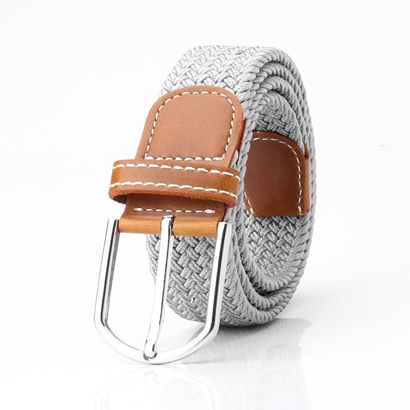 Elastic woven women's canvas belt, casual pin buckle women's belt, men's elastic belt