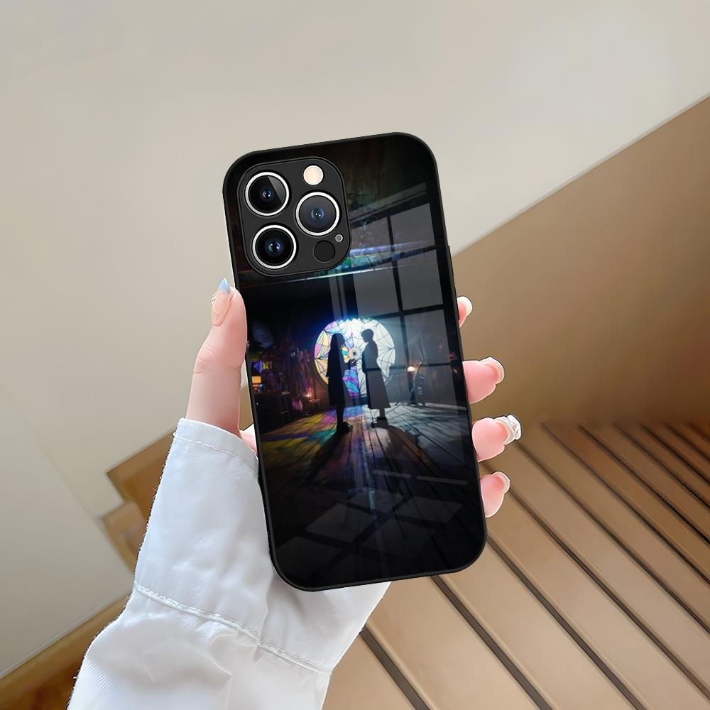 Phone Case Tempered Glass For IPhone 13 17 15 16 14 12 11 Pro Max Plus Mini XR XS SE2020 Coque W-Wednesday Room Window