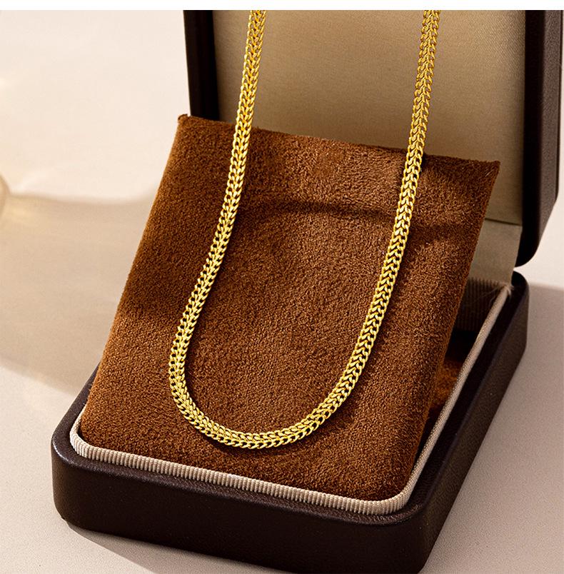 Vietnam Gold Sand Necklace - Luxurious Braided Choker with Long-Lasting Color Retention