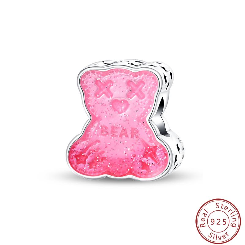 Süßes Kupfer Zirkuskleid Blumen Plüsch Junggesellenhut Bärenanhänger Perlen 3mm DIY Schmuck