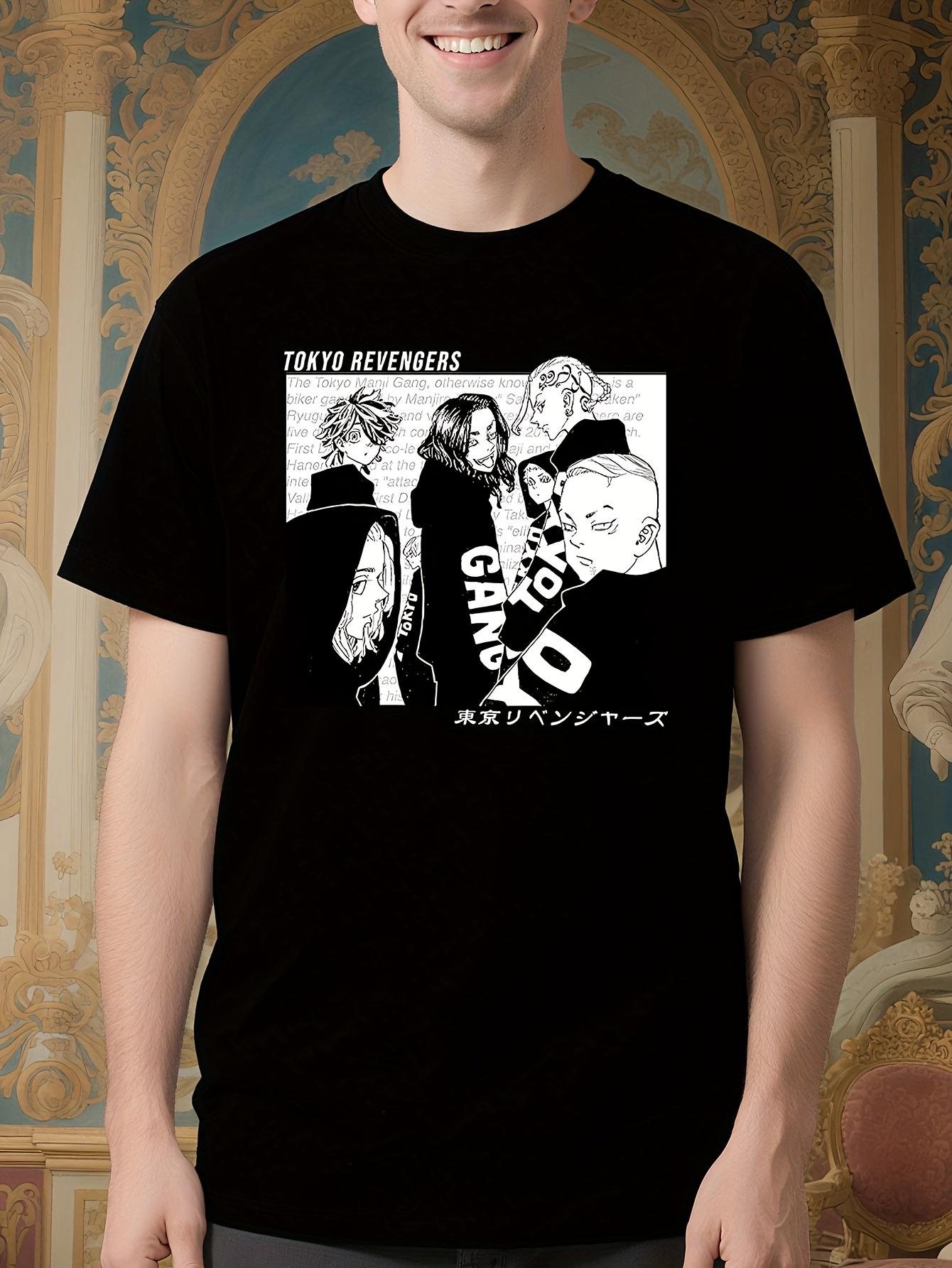 Tokyo Revengers Anime Graphic Tee - Black Shirt with Japa... S