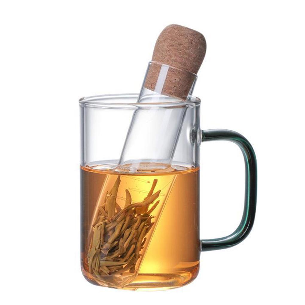 Tea Set Strainer with Cork Lid Mini Transparent Empty Filter Holder Design Heat-resistant Teaware Tools for Restaurant Shop