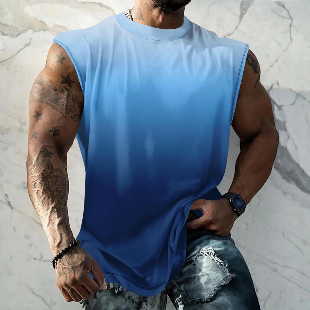 Men Sleeveless Tank Top Muscle Shirt Casual Loose Fit Basic Plain Undershirt Summer Sportswear Workout Gym Vest