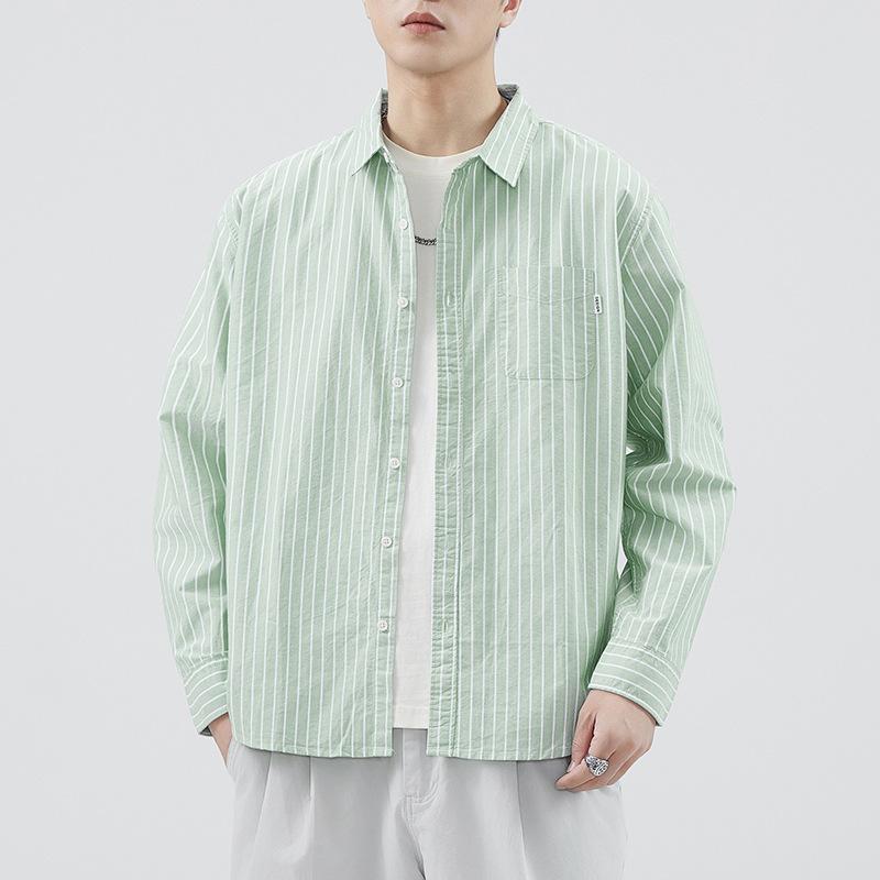 Casual Striped Shirt Spring New Style Men's Casual Shirt Jacket Wide and Versatile