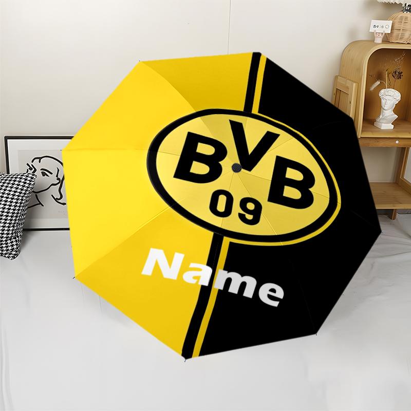 Custom Name BVB Theme Automatic Umbrella, Lightweight & Portable, 8 Rib, Perfect for Outdoor Travel, Birthdays, Christmas, Gifts.